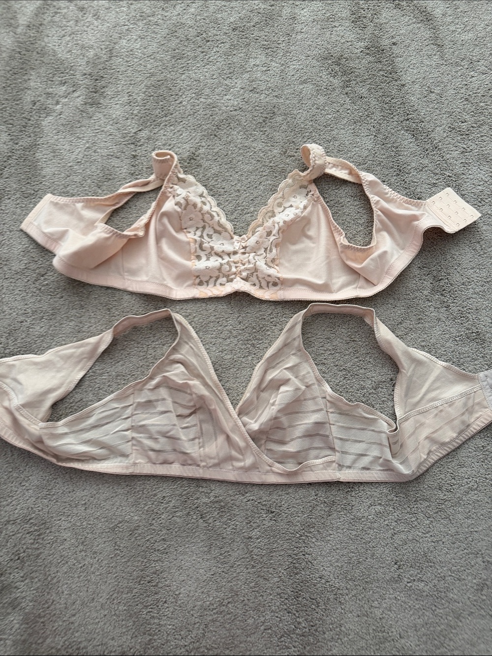 Vintage Glamorise Wireless Lace-Trim Bralettes–set of 2